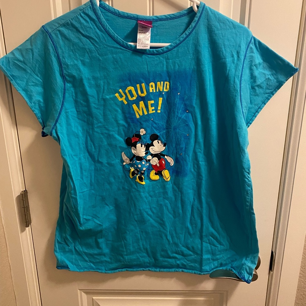 Wonderful World Of Disney L Pajama Top Shirt Large Lg 12 14 Mickey Minnie Mouse